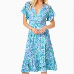 Lilly Pulitzer EUC Juliet Ruffle Midi Dress